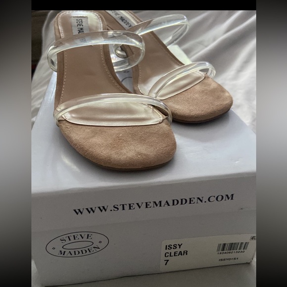 New Steve Madden Clear Women’s Issy Sandal Nude/Clear Size 7 - Picture 4 of 4
